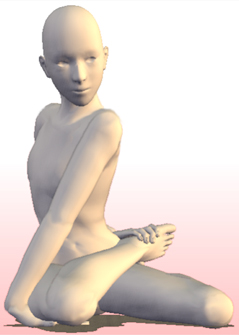 ヨガ 半正座ねじりのポーズ 2